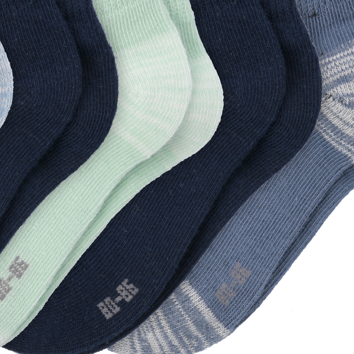 Topomini 5 Paar Baby Sneaker-Socken im Set blau / dunkelblau / hellgrün