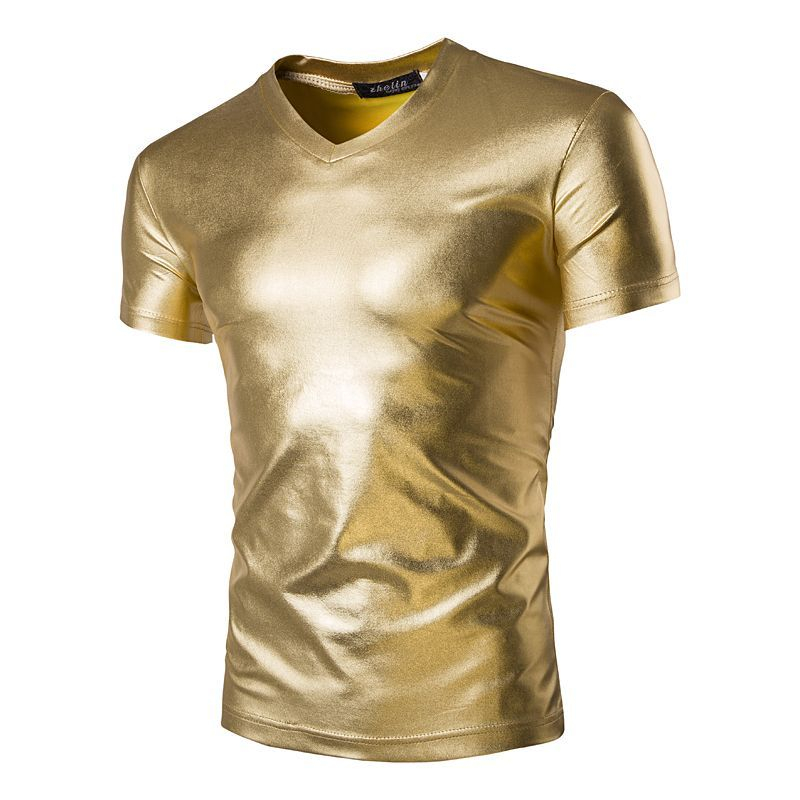 Fireon - Metallic V-hals T-shirt met korte mouwen