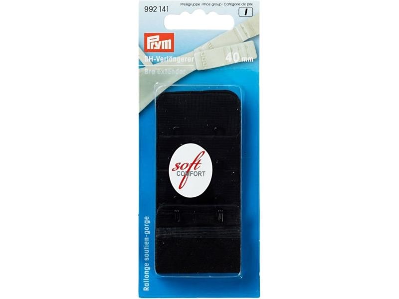 Prym BH-Verlängerung 40 mm, zum Einhaken, Schwarz BH-Erweiterung zum Einhaken