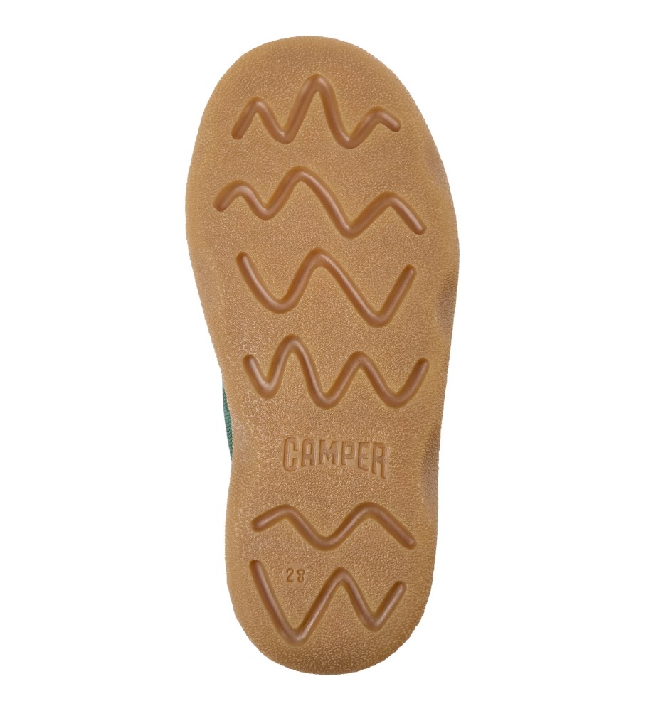 Tênis de couro verde Camper Kiddo