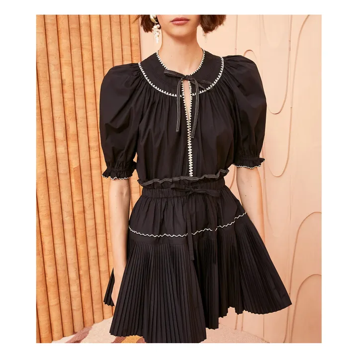 Ulla Johnson Blouse Ruby Popeline de Coton | Noir