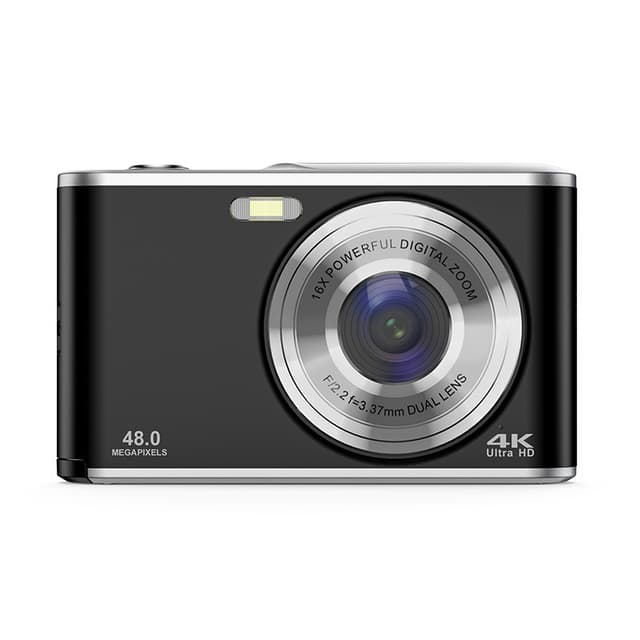 Digitalkamera 4K 48MP 16 x zoom webcam med 32GB TF-kort Sort