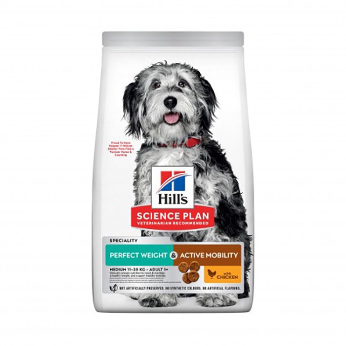 HILL'S Science Plan Perfect Weight & Active Mobility Medium Adult au Poulet - Croquettes pour chien