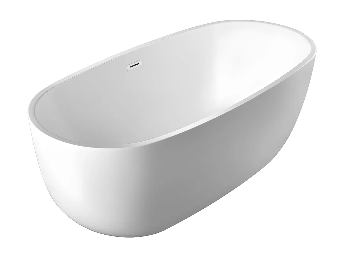 Baignoire îlot - 238L - 170 x 80 x 58 cm - Blanche - Acrylique - NICA