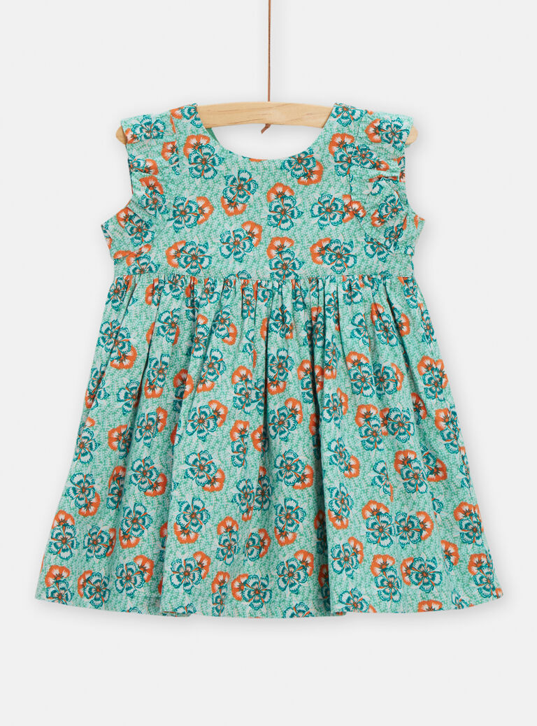 Robe vert menthe à imprimé fleuri pour bébé fille