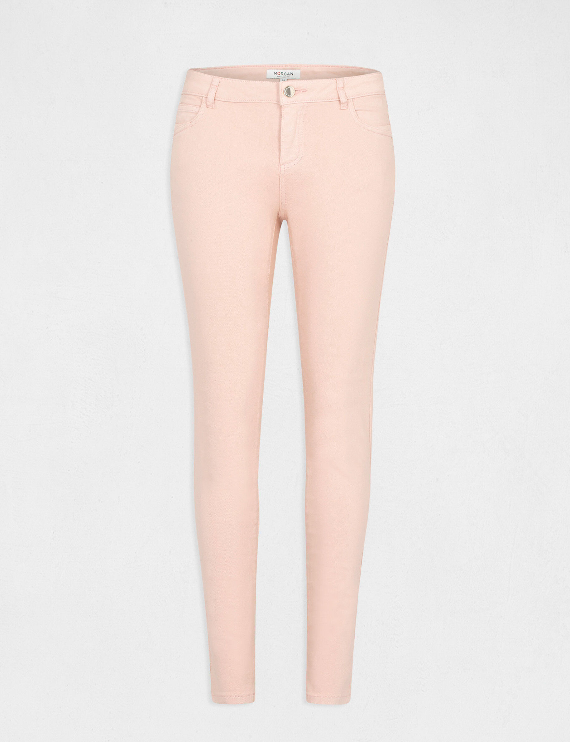 Jeans skinny taille basse vieux rose femme - vieux_rose