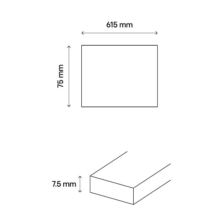 Plinthe carrelage beige aspect ardoise tintée finition mat Colours Shaded L.61,5 x H.7,5 x ép.0,90 cm