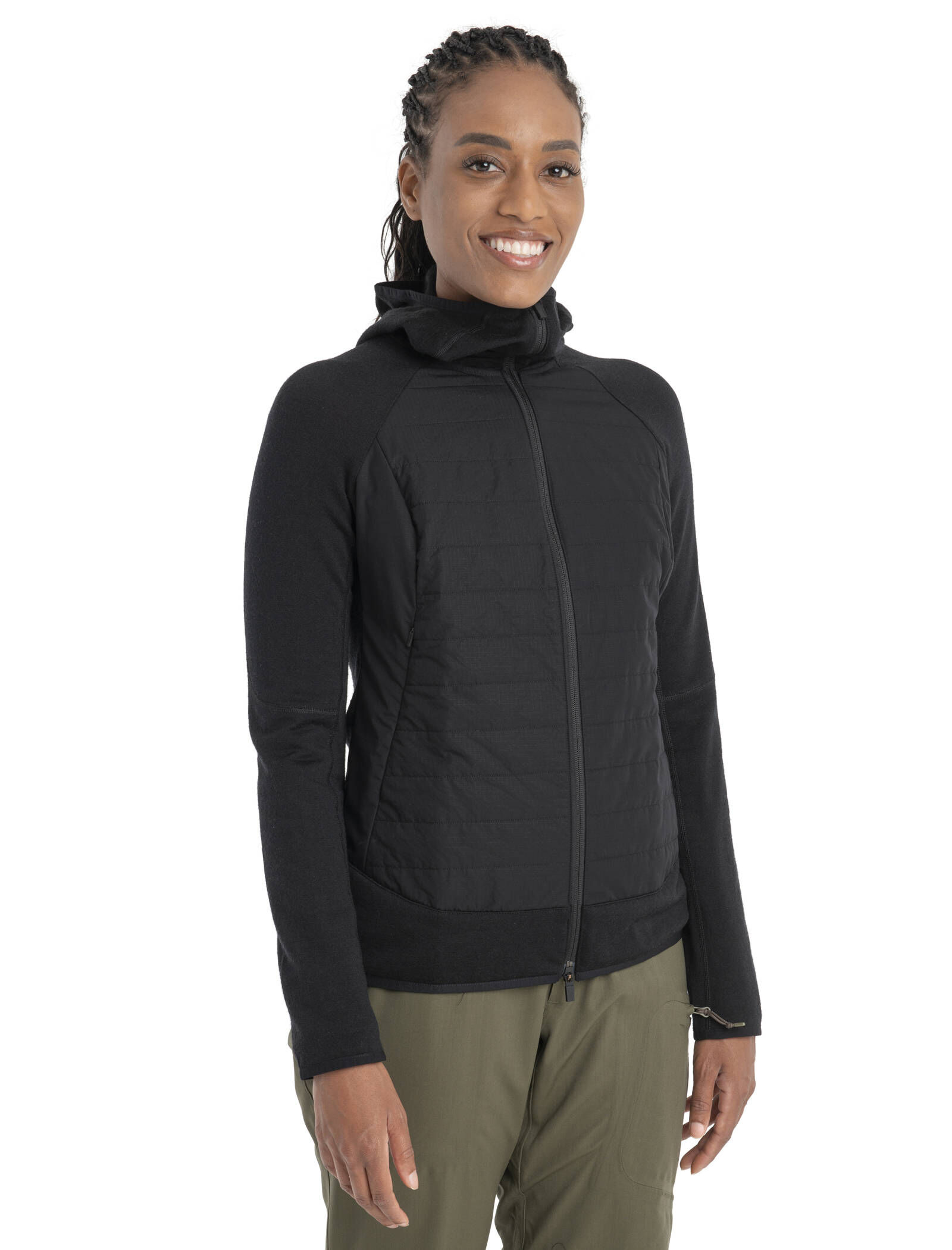 Icebreaker| Damen Wolljacke QUANTUM HYBRID LS ZIP HOODIE