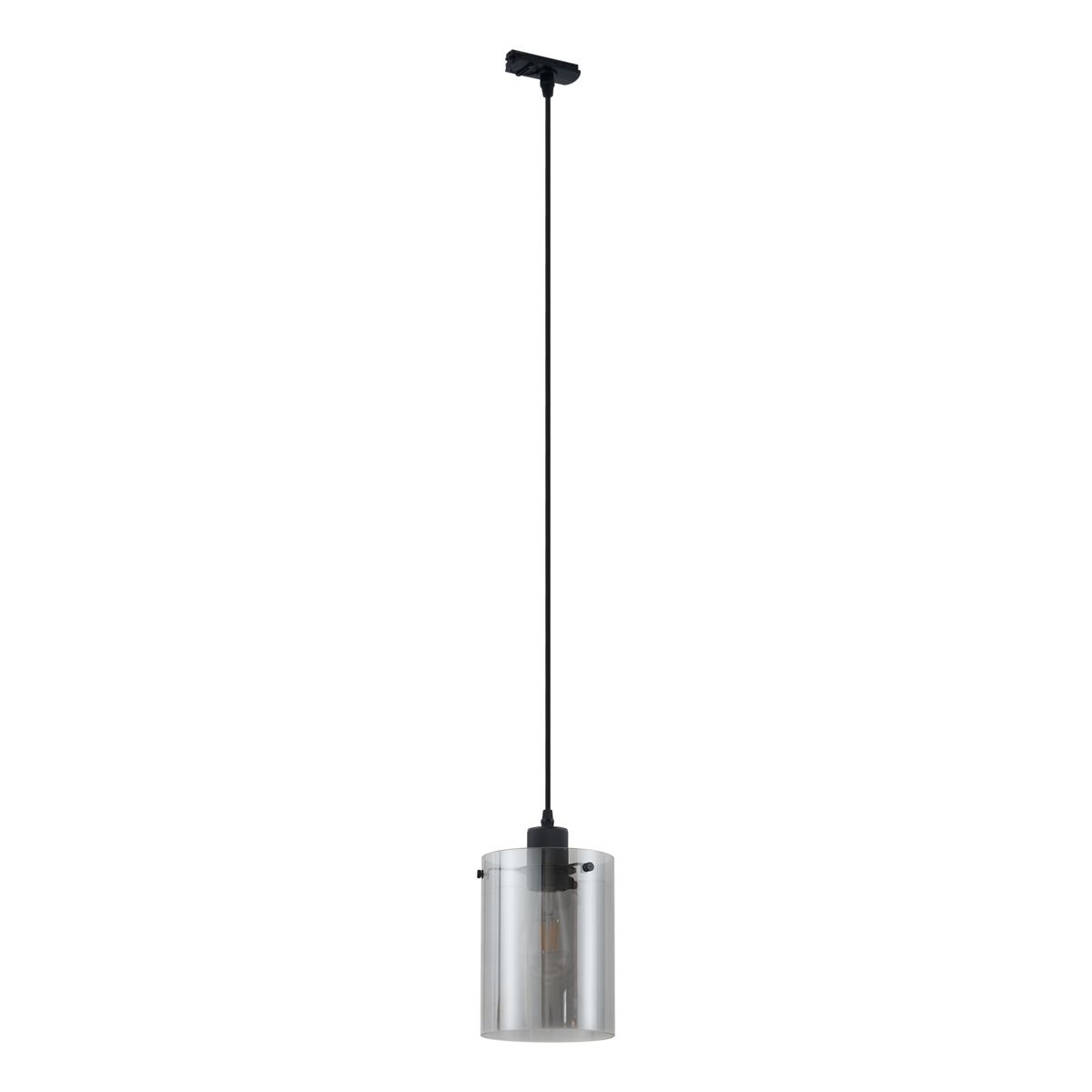 Moderne spot zwart met smoke glas voor railsysteem 1-fase - Iconic Dome