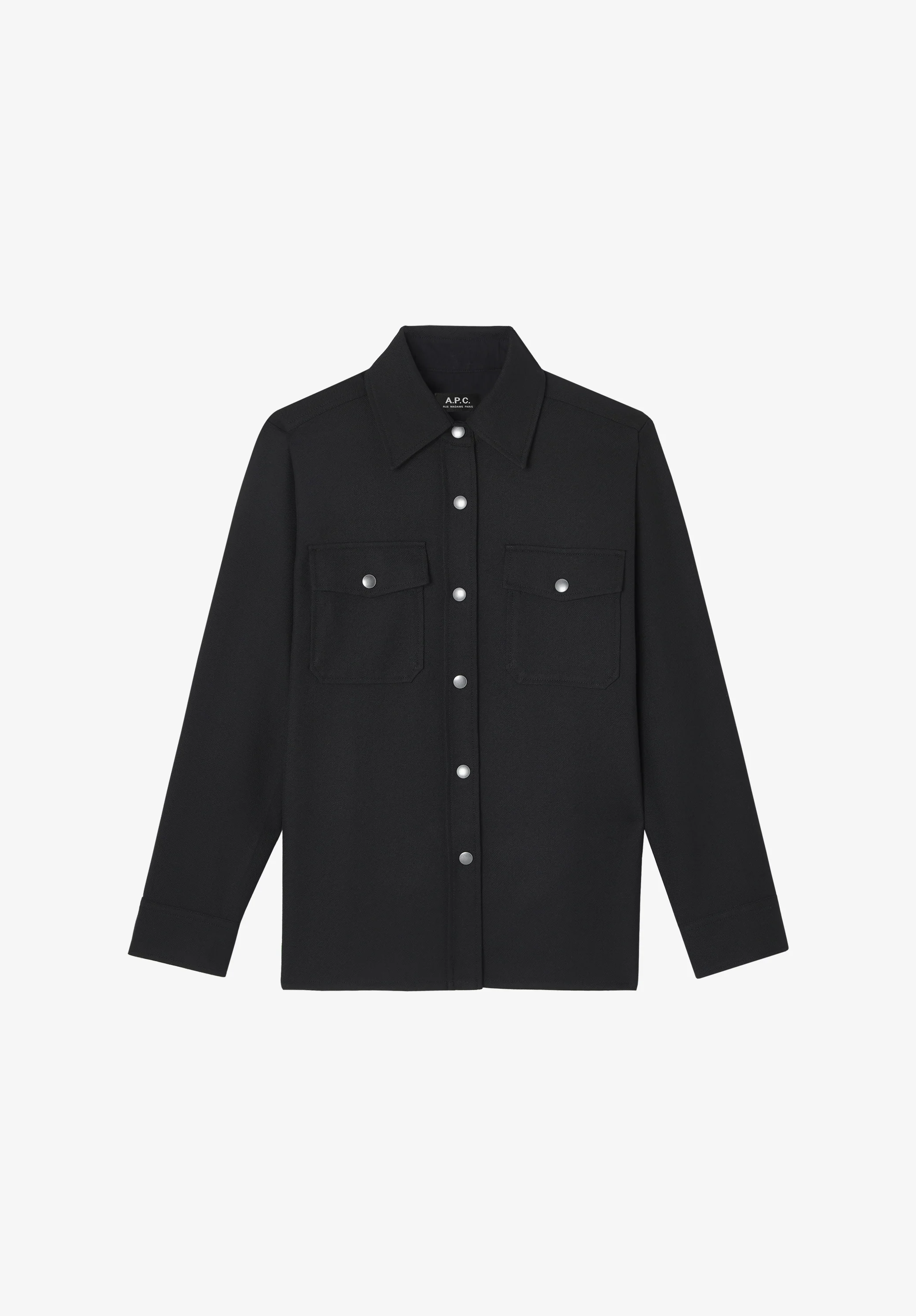 Surchemise laine unie - Noir