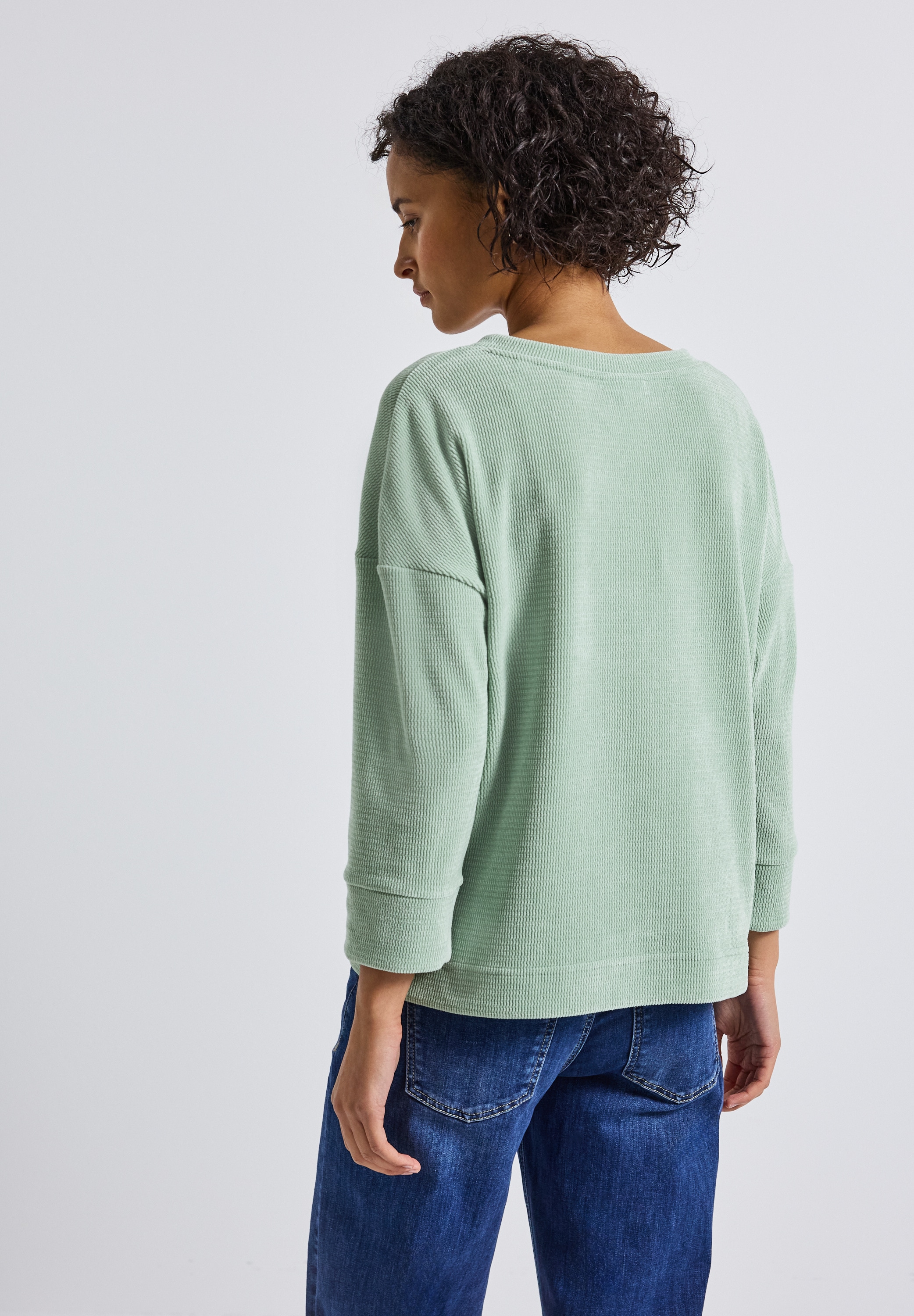 STREET ONE 3/4 Arm-Pullover mit Rippbündchen