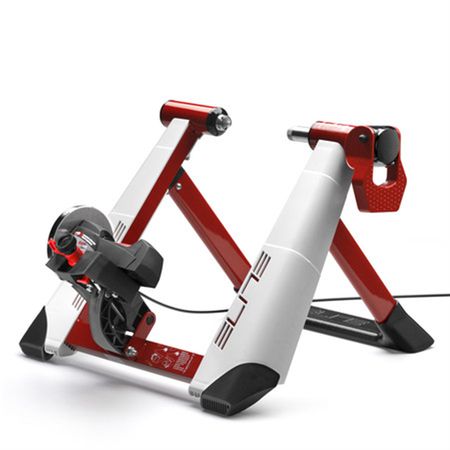 NOVO FORCE Hometrainer, feste Rolle mit Magnetbremse  weiss-rot