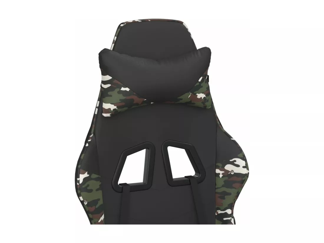 Chaise de jeu de massage repose-pied Noir&Camouflage Similicuir