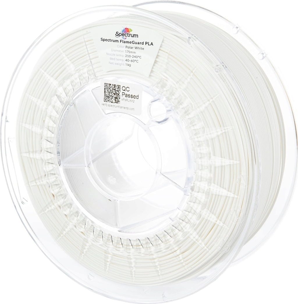 Spectrum  FlameGuard PLA Polar White, 1,75 mm / 1000 g    Flammhemmendes PLA in Polar White