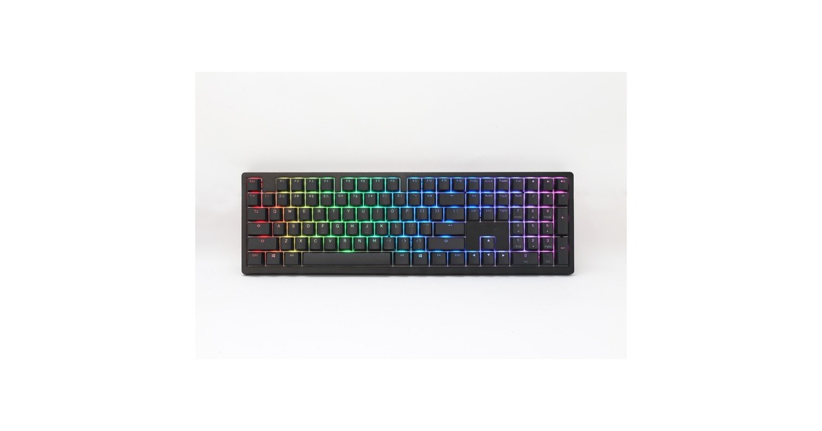 DuckyZero 6108 Classic Black, gaming toetsenbord  (Zwart/wit, US lay-out, Cherry MX2A Speed Silver, RGB leds, Double-shot PBT, hot swap, 2.4GHz | Bluetooth | USB-C)