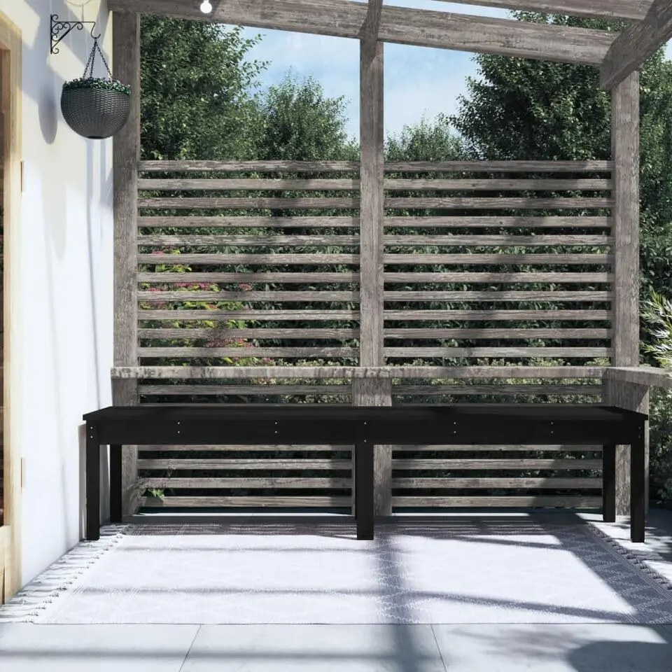 vidaXL - Tuinbank 2-zits - Zwart - Grenenhout - 203.5 x 44 x 45 cm