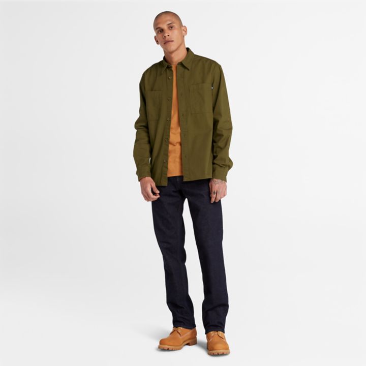 Camisa masculina Windham de algodão na cor verde.