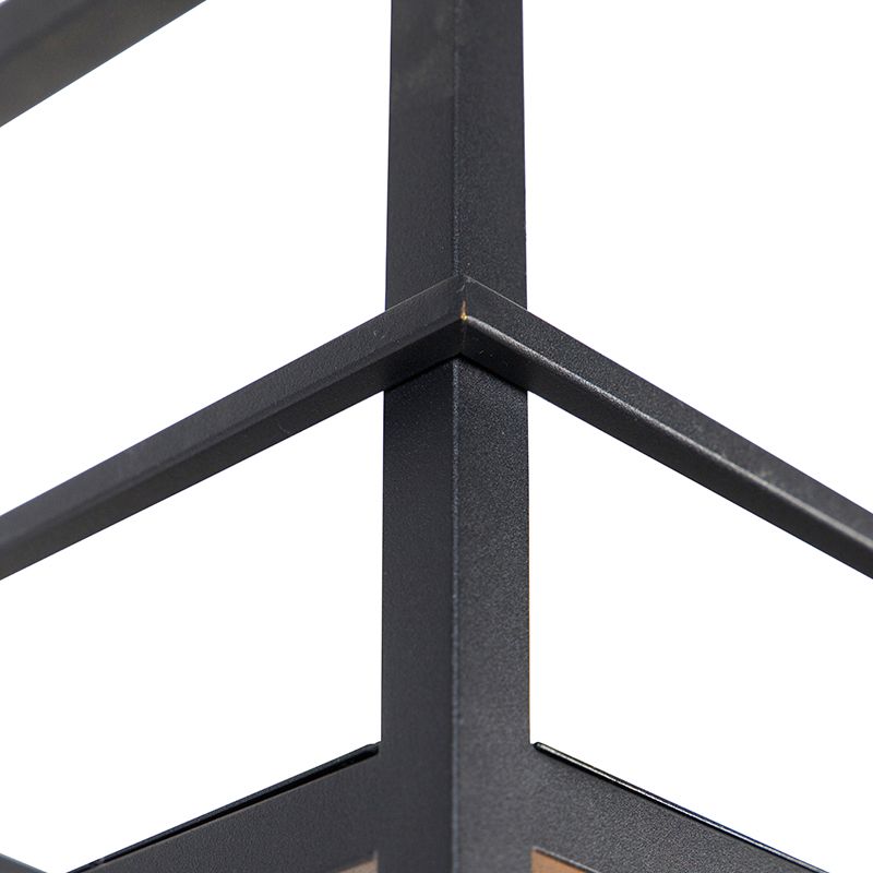 Industriële hanglamp zwart met rek large 4-lichts - Cage Rack