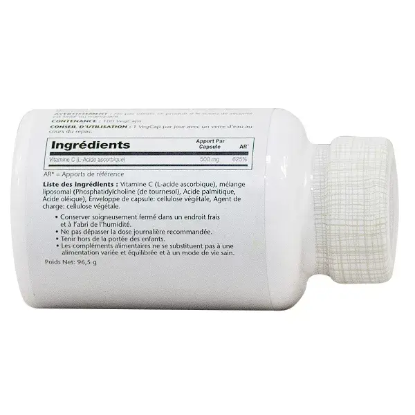 Vitamina C lipossomal Solaray 500mg, 100 cápsulas vegetais