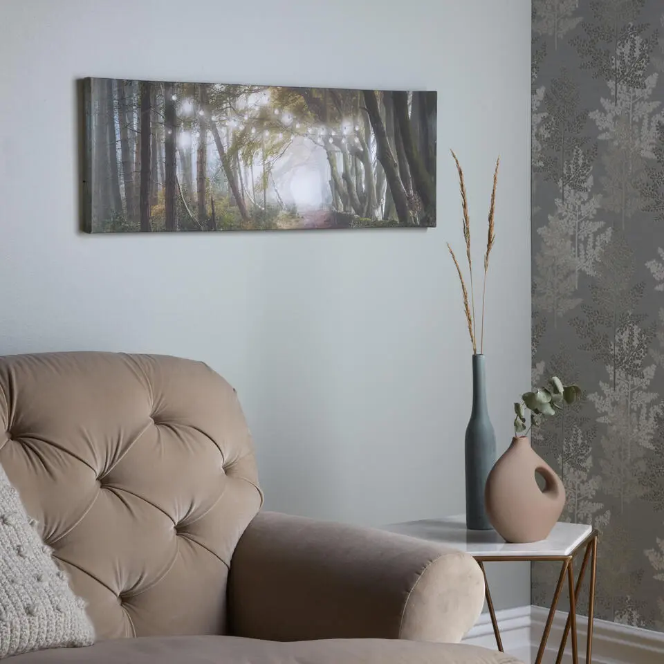 Art for the Home Boswandeling LED Canvas 30x90 cm