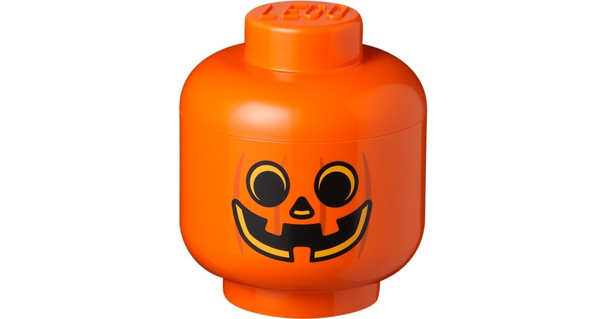Room CopenhagenLEGO Storage Head 'Pompoen', groot opbergdoos  (Oranje/zwart)