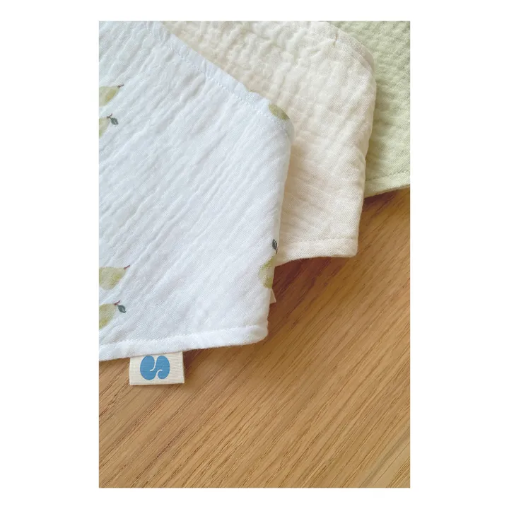 Soft Spot Bavoirs bandana en coton bio - Set de 3 | Garden