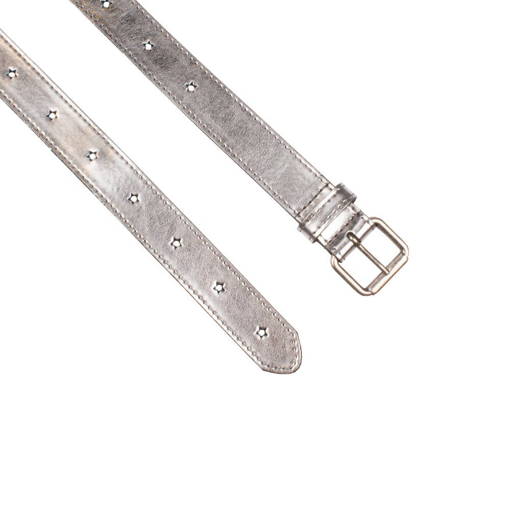 Legend metallic leren riem zilverkleurig