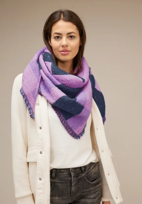 Bouclé Jacquard Tuch - atlantic blue
