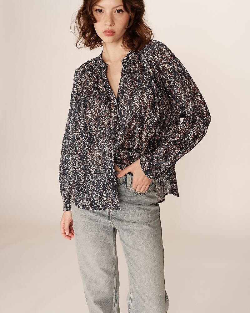 GRACE & MILA<br>Blusa de manga comprida com estampa abstrata, PLATANE