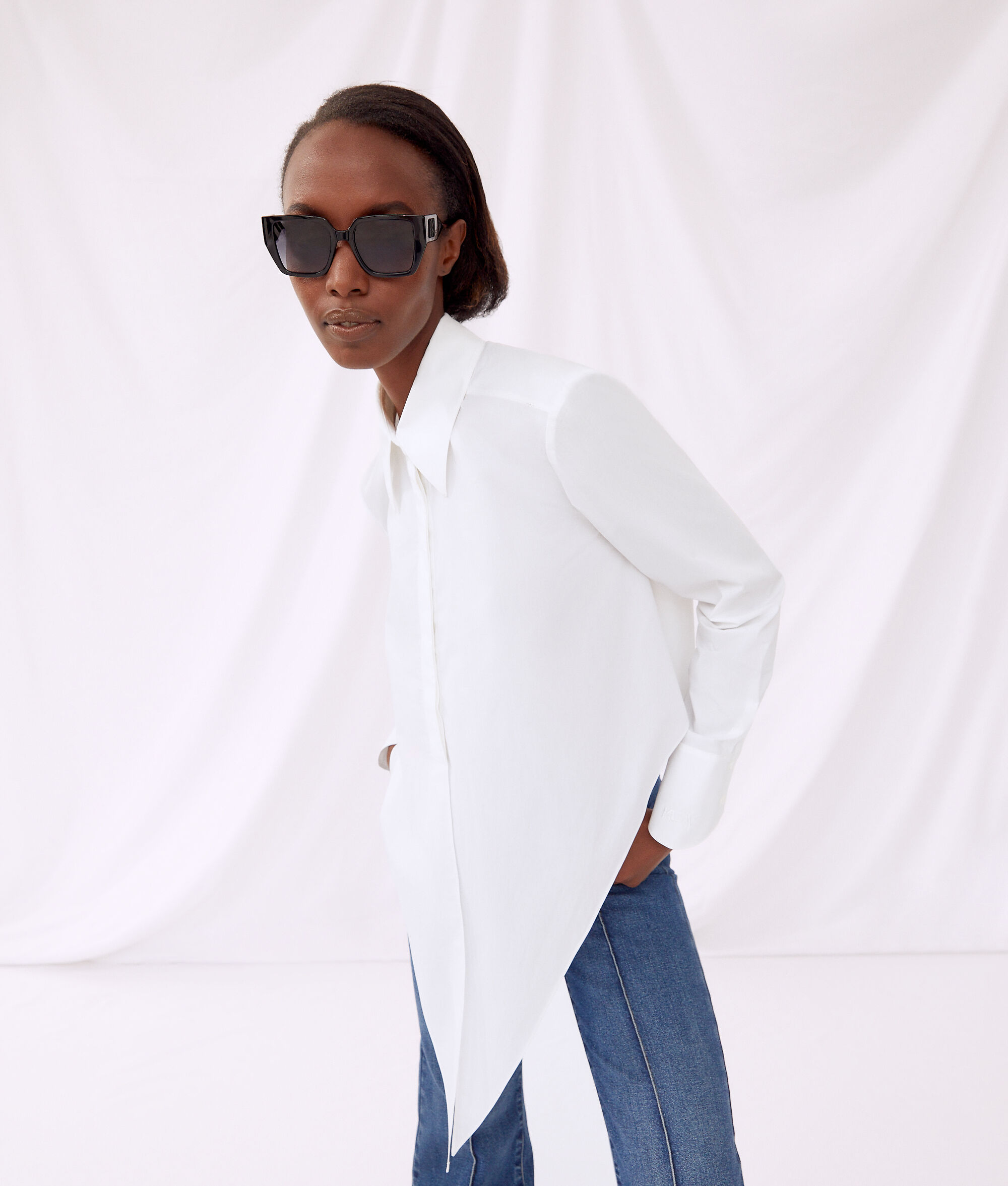 CHEMISE EN POPELINE NOUÉE À LA TAILLE KARL X AMBER VALLETTA