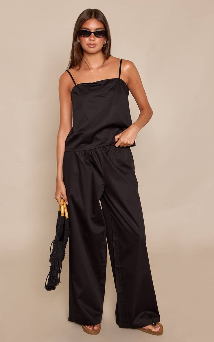 Noir Ensemble Coordonné Pantalon Large Slouchy En Coton