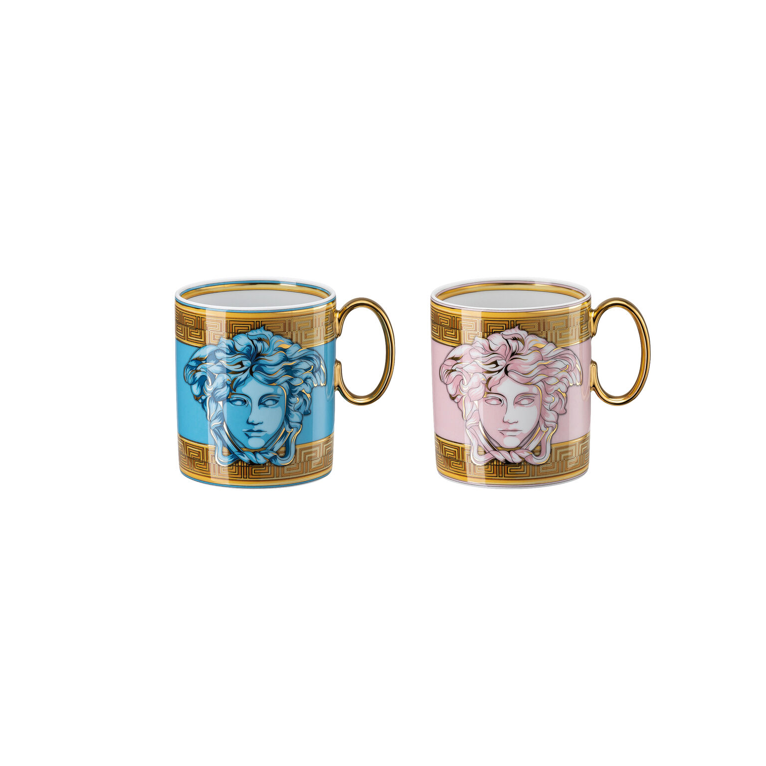 Porcelain Mug Sets Blue/Pink Coin Set 2 Becher mit Henkel