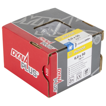 Dynaplus Schroef universeel platkop verzinkt TX-30 6.0x50 75 stuks