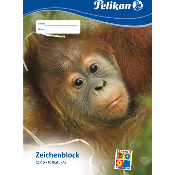 Zeichenblock mit Tiermotiv C3 / 10, A3, 10 Blatt, sortiert