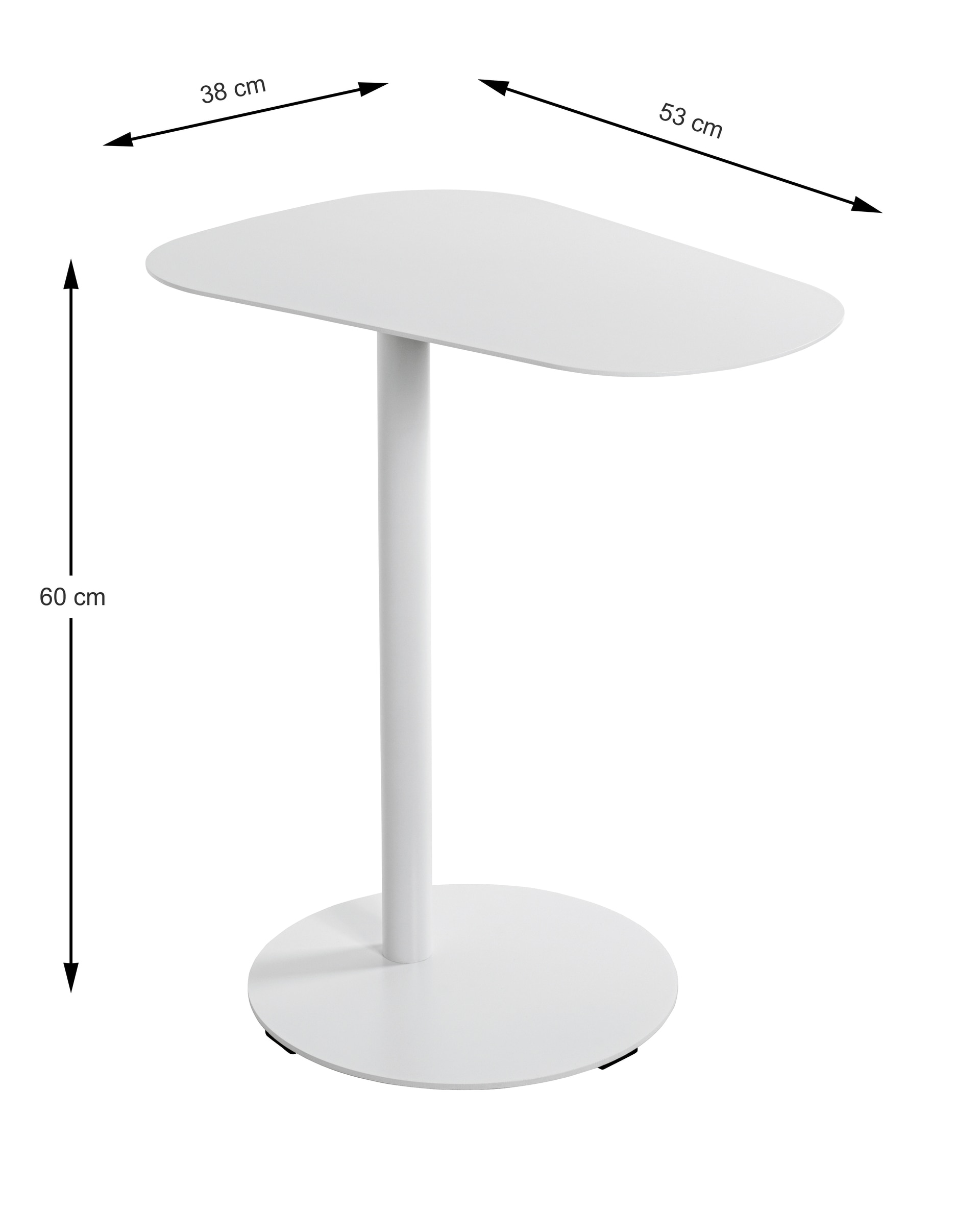 Beistelltisch 53 x 38 cm weiß