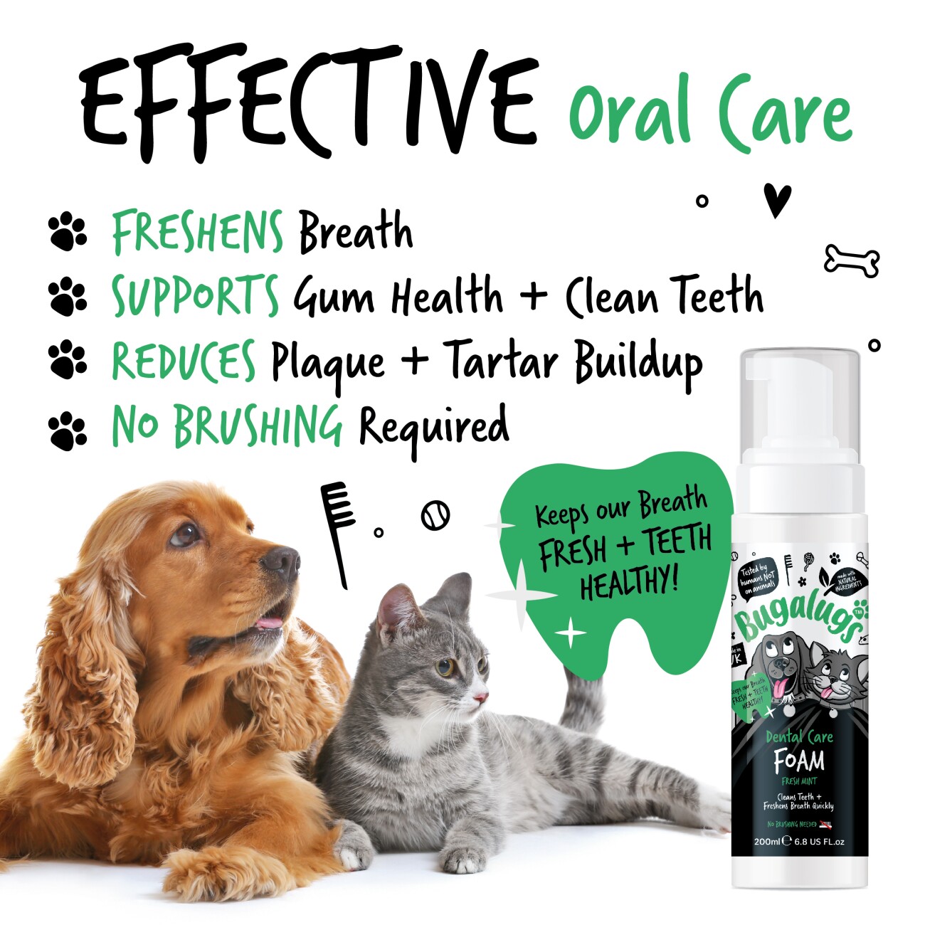 Bugalugs Dental Foam Minze 200 ml