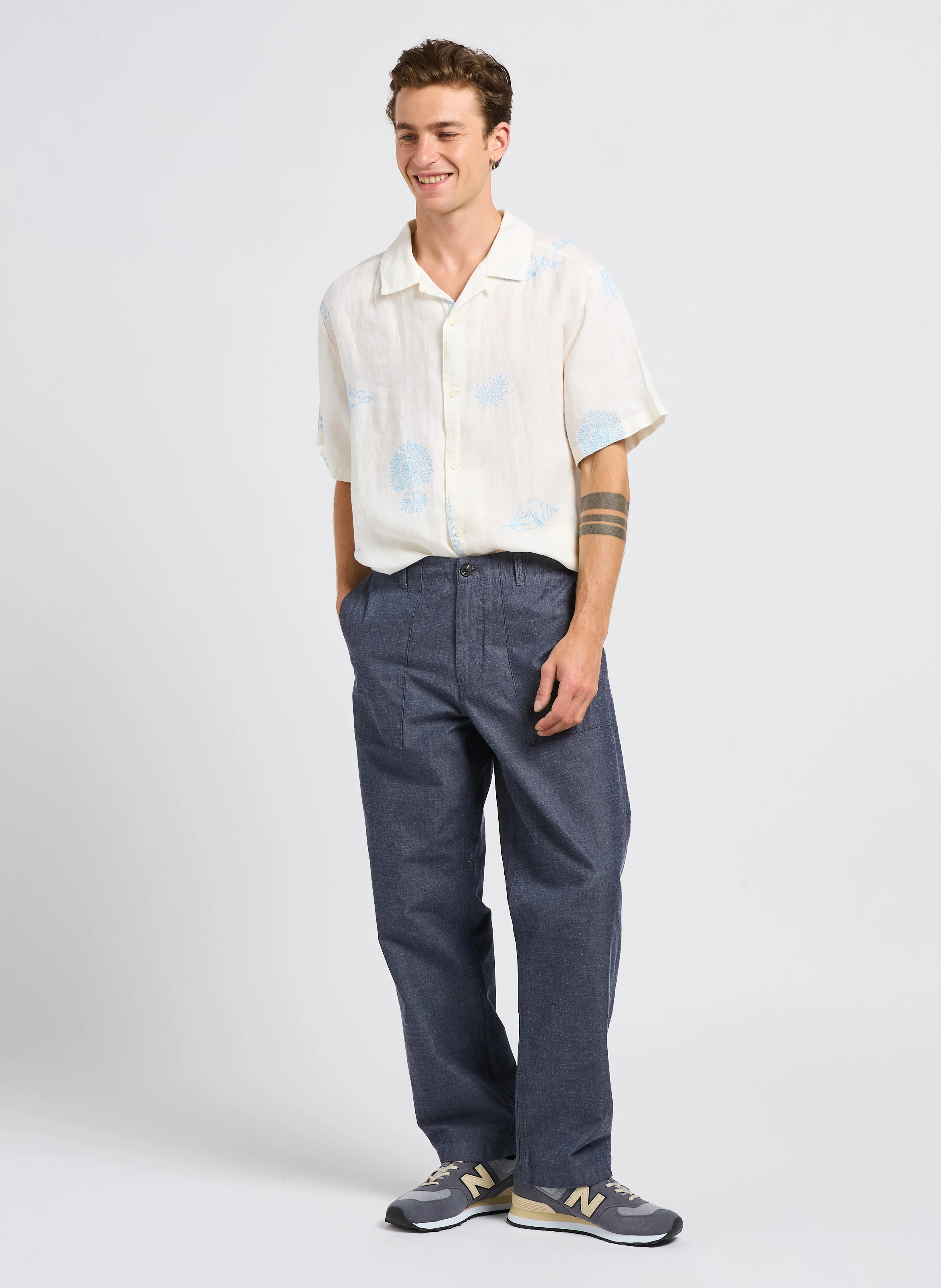 FLINT - Pantalon droit en coton bio | Bleu