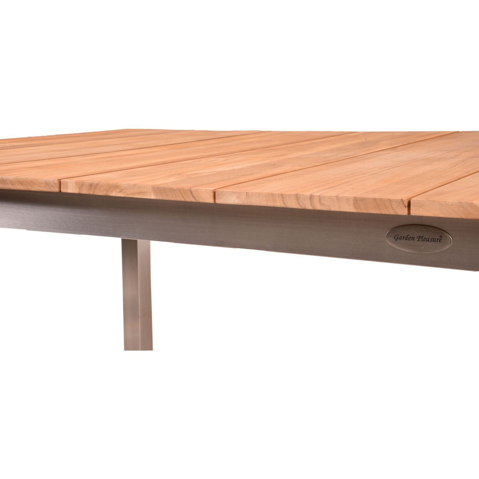 5-teilige Tischgruppe DALLAS/DENVER - silber - Teak Massivholz
