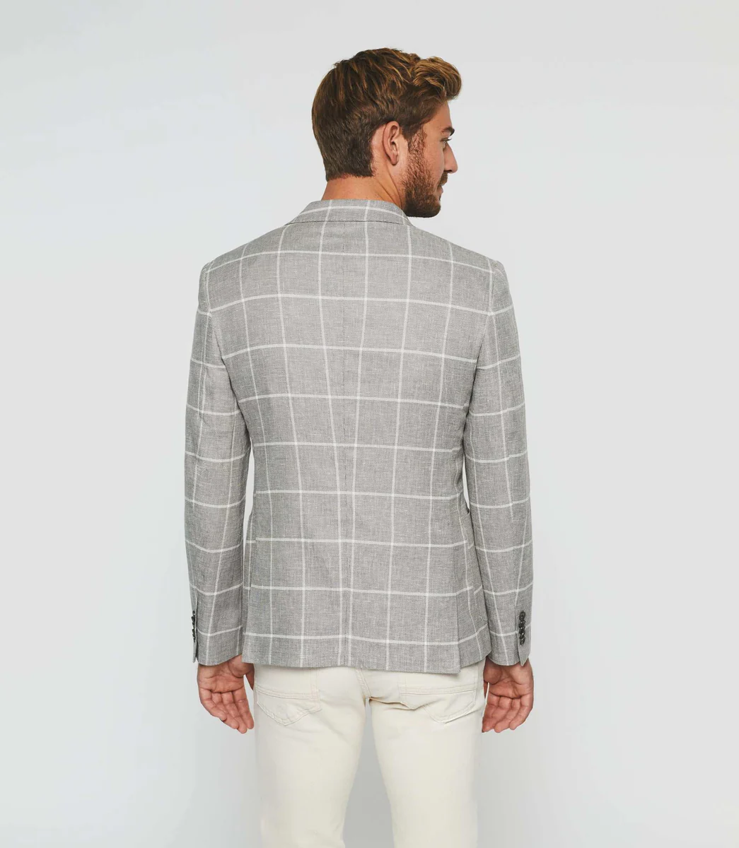 Veste casual à carreaux kaki 