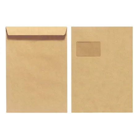 Herlitz Versandtasche C4 90g nassklebend mit Fenster braun 10er Packung