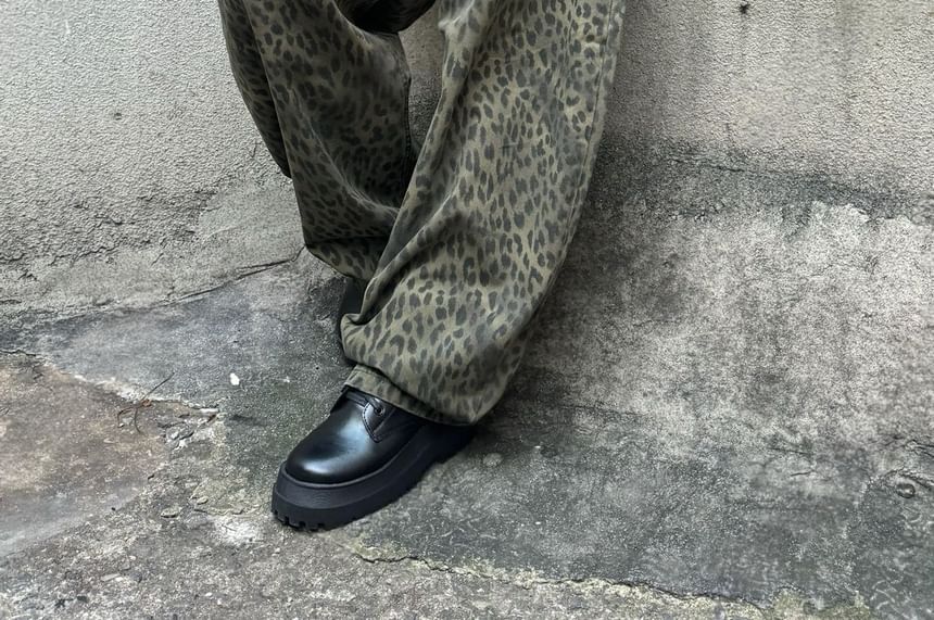 SeoulPop - Unisex lage taille luipaardbroek met ronde pijpen