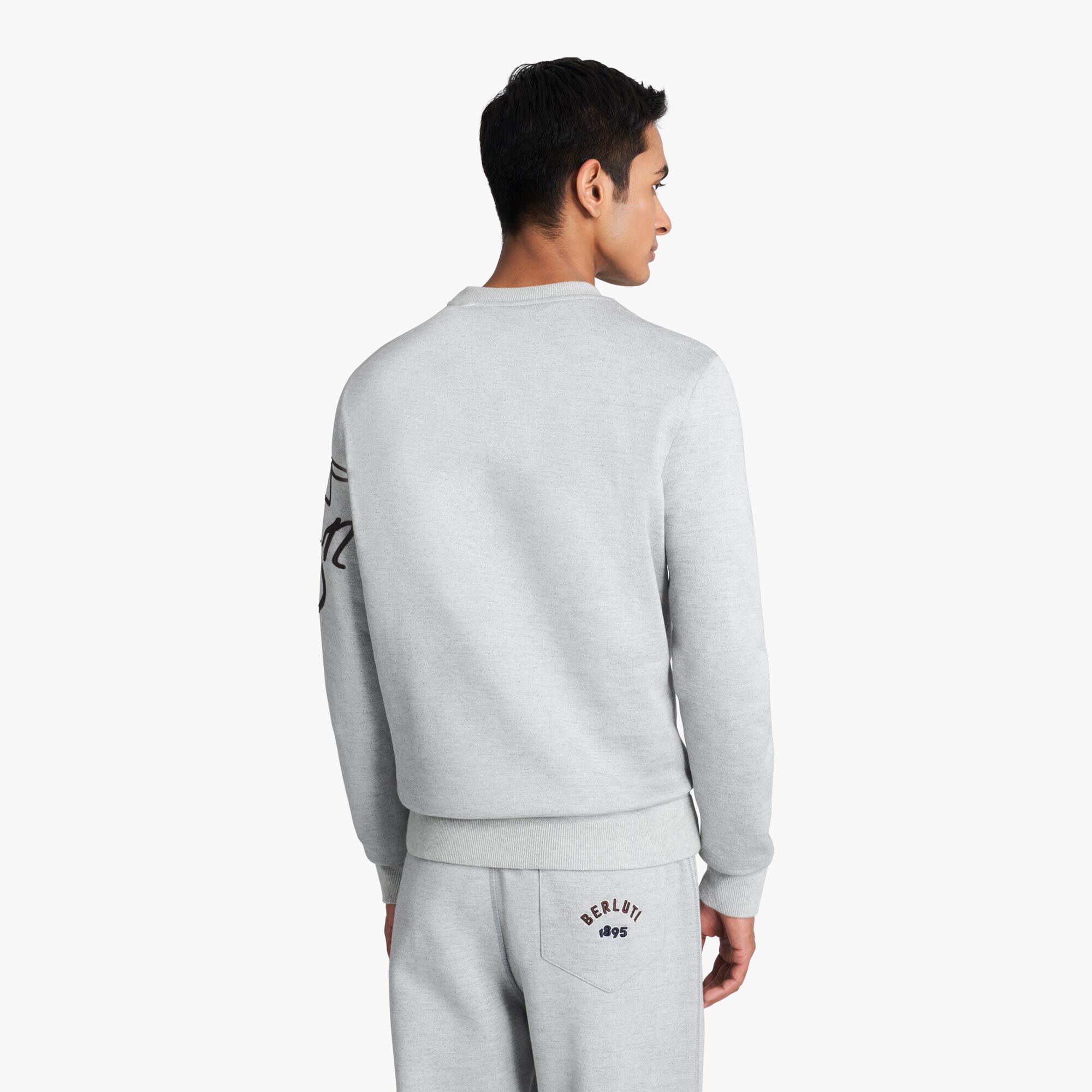 Sweat Avec Broderie Scritto En Cuir