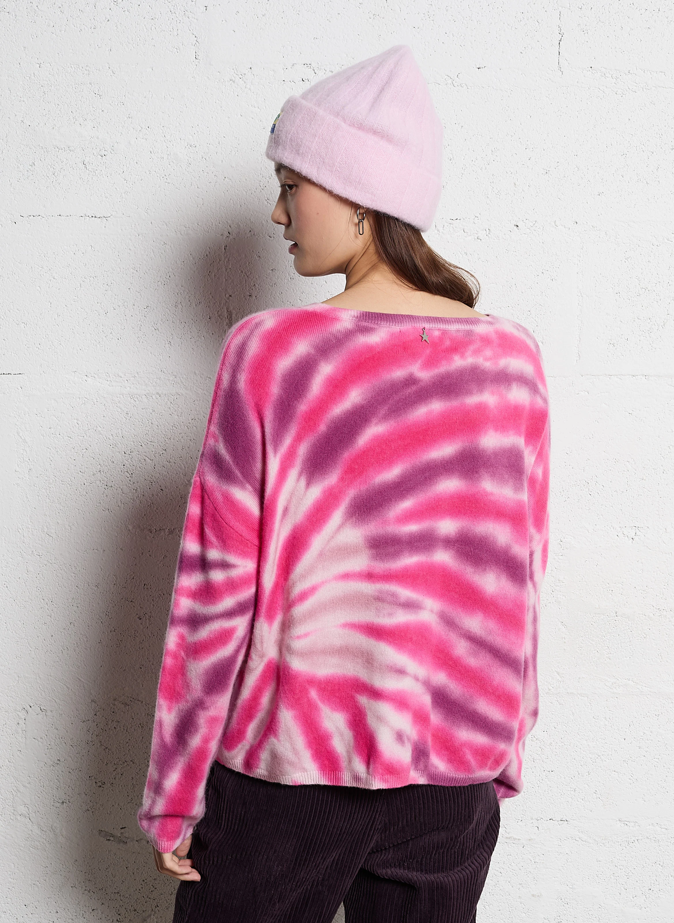 MARCOPIA - Pull oversize en cachemire imprimé | Rouge
