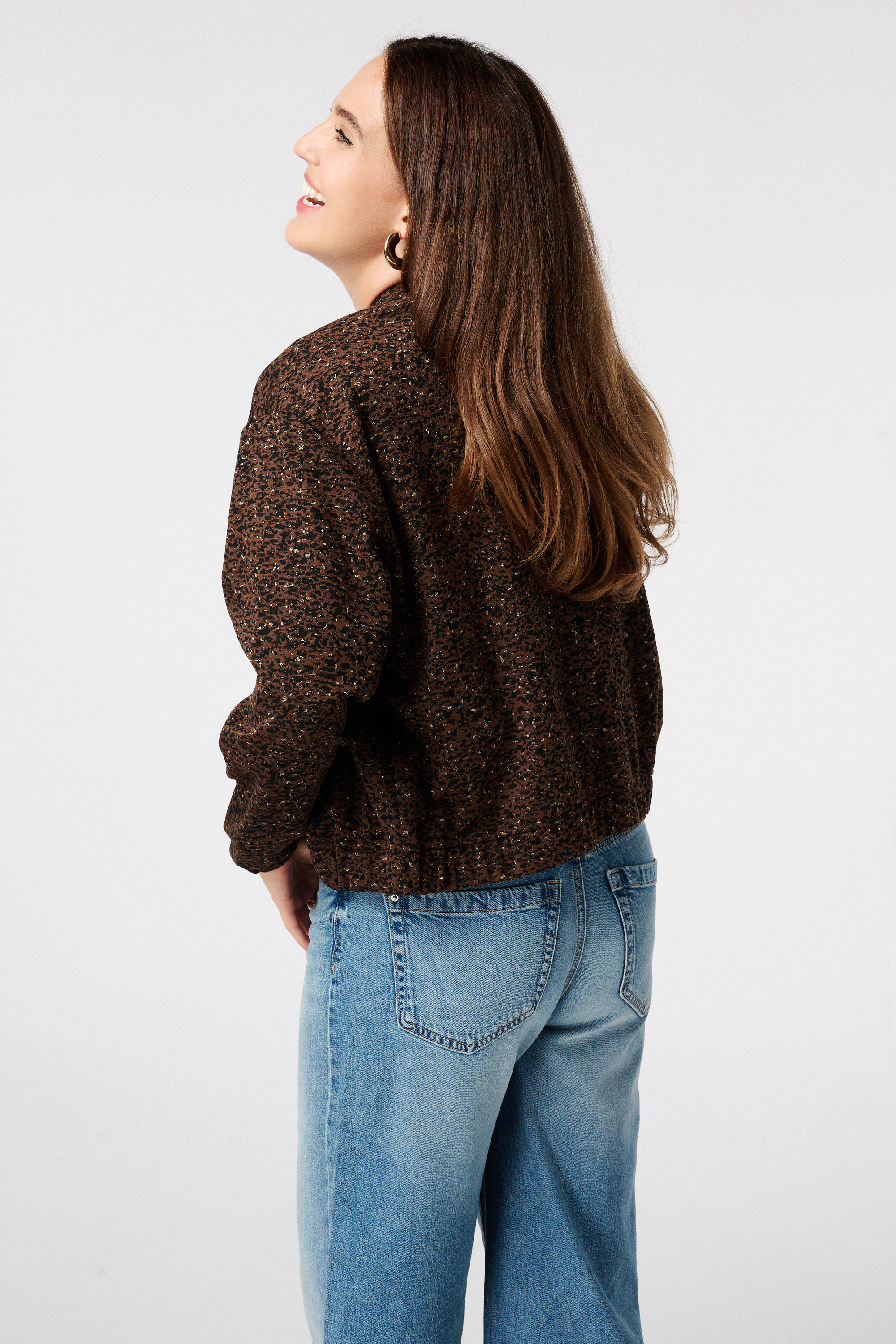 Bomber jasje met print Multi brown