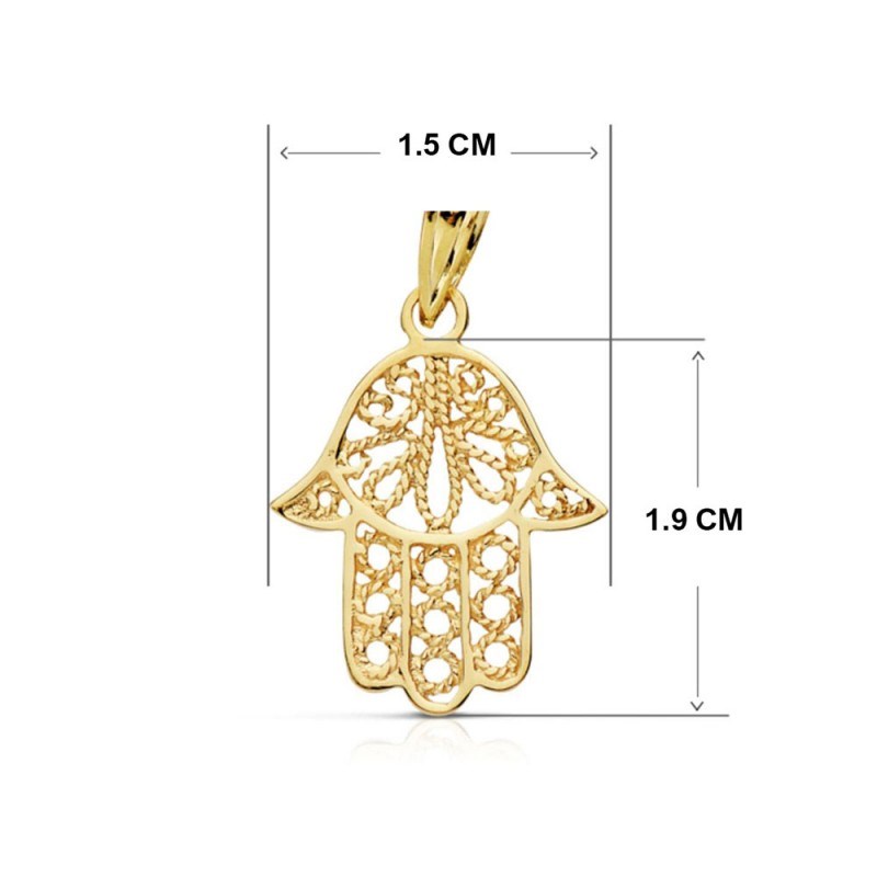 Collier - Pendentif Or Jaune Main de Fatma - Chaine Dorée