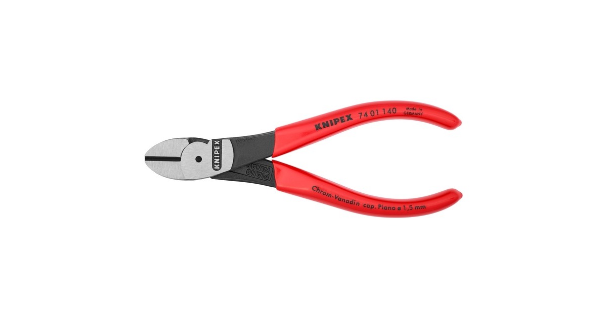 KNIPEXKracht-zijsnijtang 74 01 140 kniptang  (Rood)