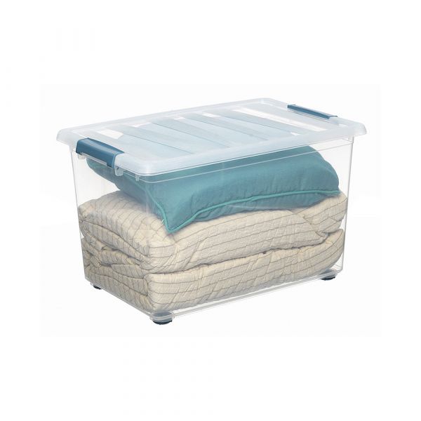 Domo Pack Living Caixa Katla Transparente 57l com Rodas e Alças Ergonómicas 59x39x36,5cm