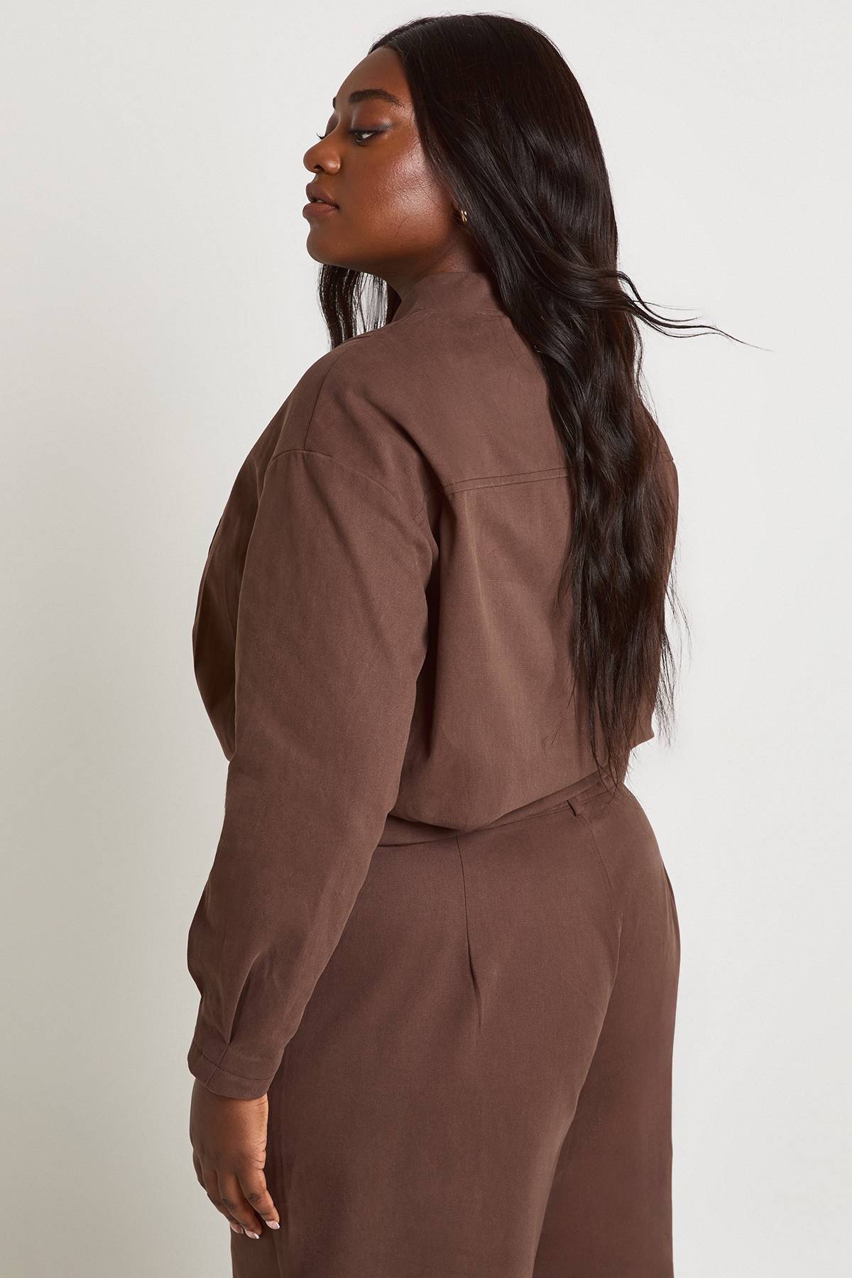 boohoo Veste Bomber En Sergé Grande Taille