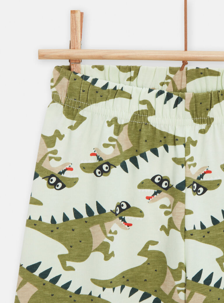Pyjama vert imprimé dinosaure pour garçon