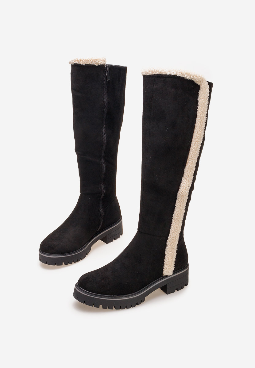 Bottes plates femme noires Tiziana